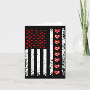 Valentine S Day American Flag With Hearts For Coup Card
