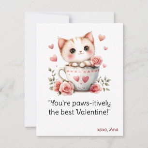 Valentine’s Day card, cat lover card, funny Valent Holiday Card