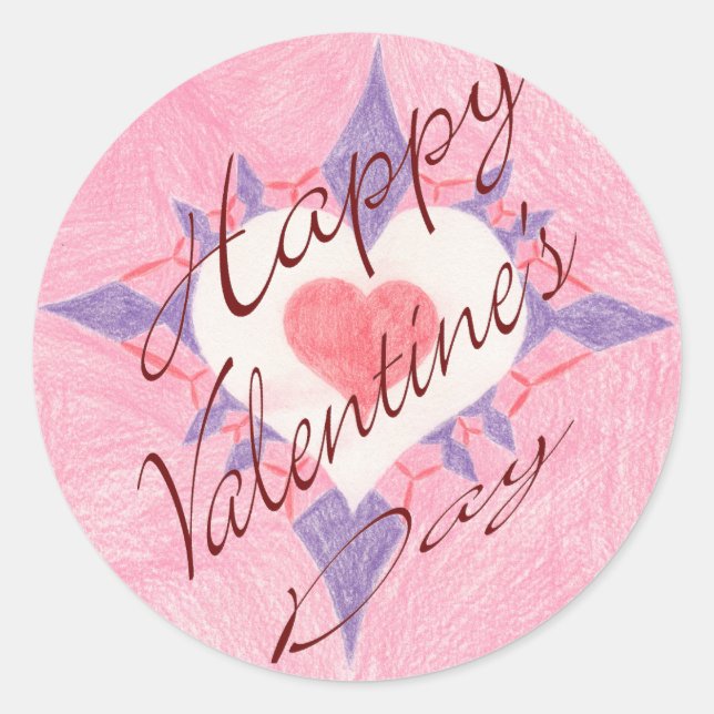 Valentine’s Day Classic Round Sticker (Front)