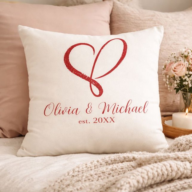 Valentine’s Day Couple Hand Drawn Heart Cushion (Creator Uploaded)