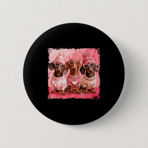 Valentine’s Day Dog Cute Dachshund Dogs For Dog Mo 6 Cm Round Badge