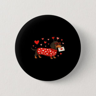 Valentine’s Day Dog Cute Dachshund Dogs For Dog Mo 6 Cm Round Badge