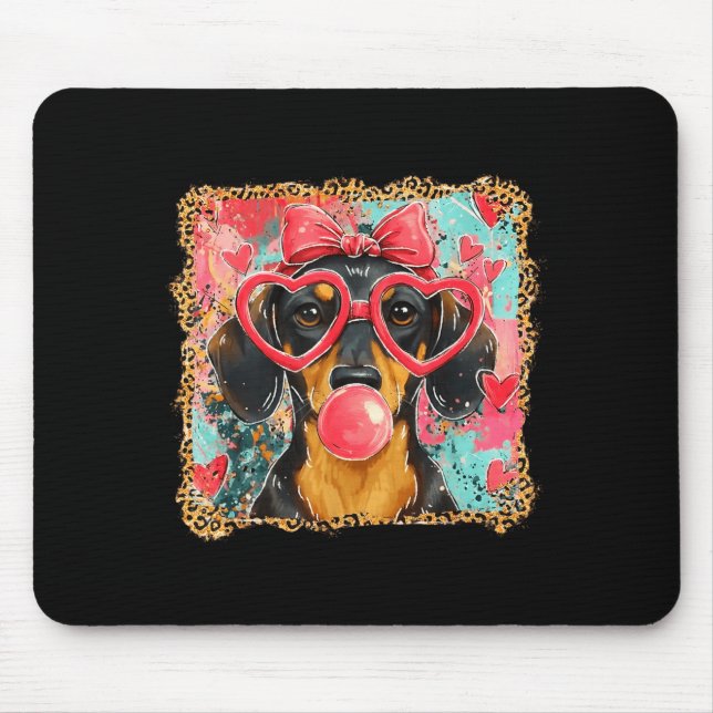 Valentine’s Day Dog Cute Dachshund Dogs For Dog Mo Mouse Mat (Front)