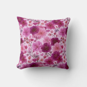 Valentine’s Day Floral Romantic Pink Magenta Cushion