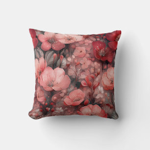 Valentine’s Day Floral Romantic Pink Red Cushion