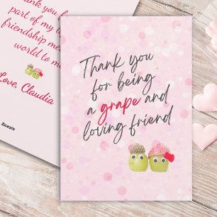 Valentine’s Day for Friend, Pink Cute Fruits Bokeh Holiday Card