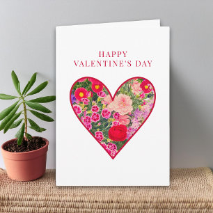 Valentine’s Day for Grandma  Floral Heart Love Card