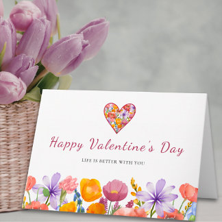 Valentine’s Day for Him - Floral Heart Flower Card