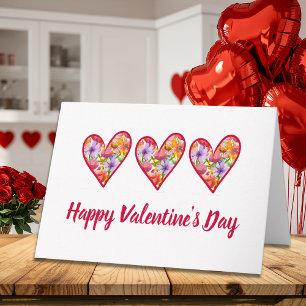 Valentine’s Day for Wife - Floral Hearts Love Card