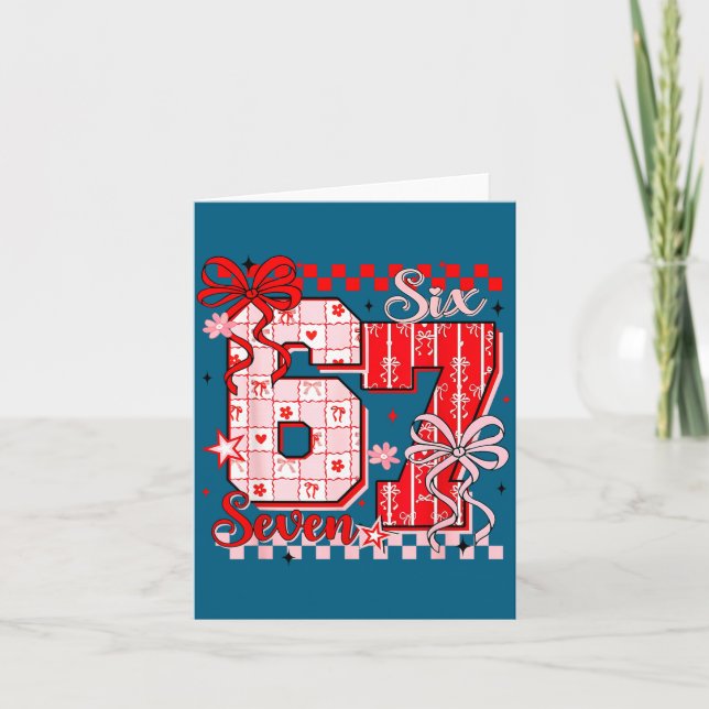 Valentine’s Day Funny 67 Meme Six Seven 6 7 Valent Card (Front)