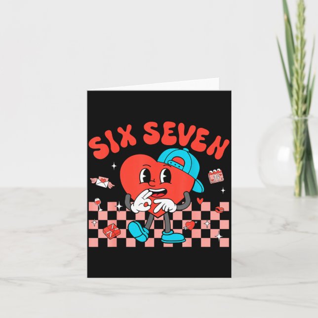 Valentine’s Day Funny 67 Meme Six Seven 6 7 Valent Card (Front)