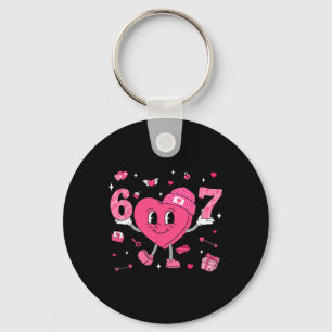 Valentine’s Day Funny 67 Meme Six Seven 6 7 Valent Key Ring