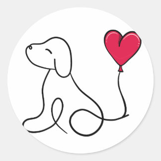 Valentine’s Day Galentine’s Day Dog Party Classic Round Sticker