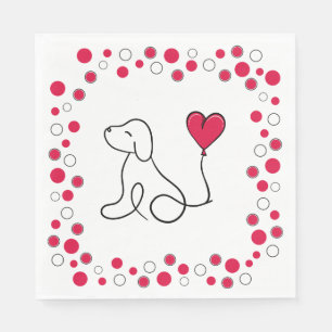 Valentine’s Day Galentine’s Day Dog Party Napkin