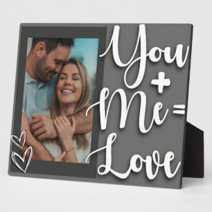 Valentine’s Day Gift Me + You = Love Quote Photo Plaque