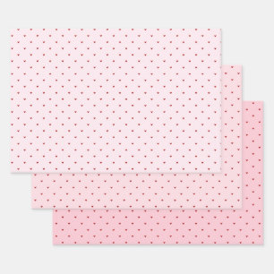 Valentine’s Day Girly Soft Red Pink Heart Pattern Wrapping Paper Sheet