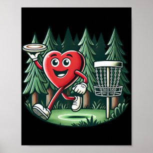 Valentine’s Day Happy Heart Disc Golf Outdoor Spor Poster