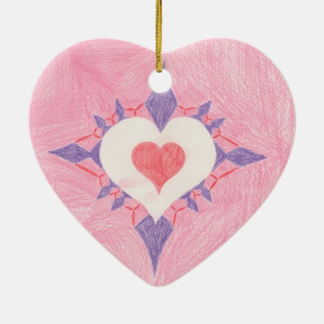 Valentine’s Day Heart Ceramic Tree Decoration (Back)