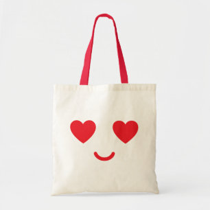 Valentine’s Day Heart Eyes Smile Cute Love Face Tote Bag