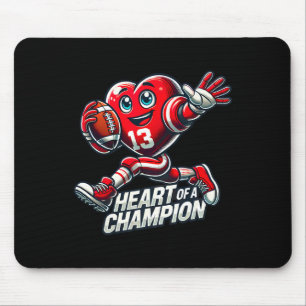 Valentine’s Day Heart Of A Champion Football Desig Mouse Mat