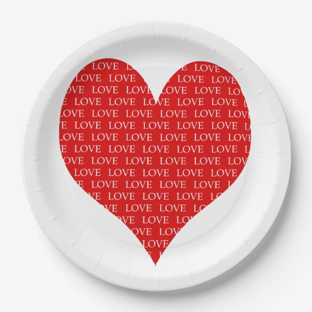 Valentine’s Day Heart Paper Plate (Front)