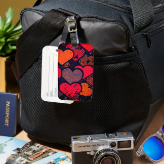 Valentine’s Day Heart Pattern – Retro Pop Art  Luggage Tag