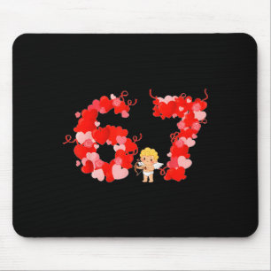 Valentine’s Day Hearts 67 Meme Six Seven 6 7 Cute  Mouse Mat