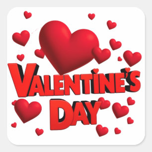 Valentine´s day hearts love  square sticker