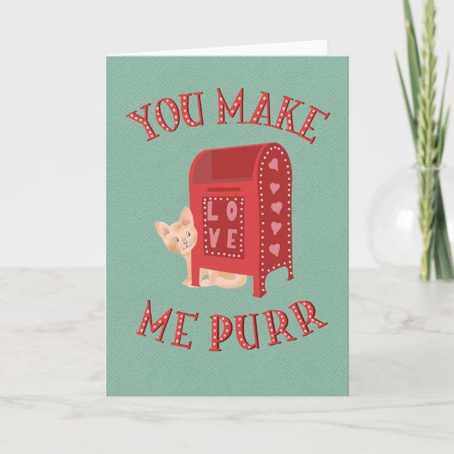 Valentine´s Day Kitty Love Letters Card (Front)