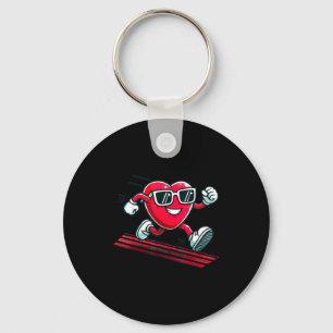 Valentine’s Day Love Heart Runner Track Running  Key Ring