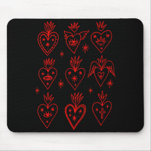 Valentine’s Day Mexican Milagro Gothic Goth Sacred Mouse Mat