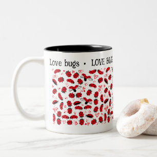 Valentine’s Day mug Fun Love Bugs red