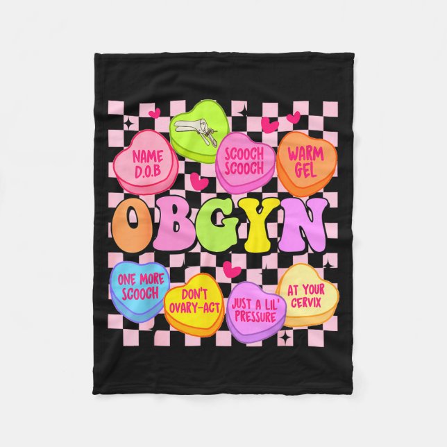 Valentine’s Day Obgyn Nurse Gynaecology Gynaecolog Fleece Blanket (Front)