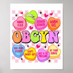 Valentine’s Day Obgyn Nurse Gynaecology Gynaecolog Poster