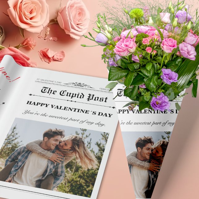 Valentine’s Day Our Love Story Timeline Newspaper Wrapping Paper (Valentine’s Day Our Love Story Timeline Newspaper Wrapping Paper)