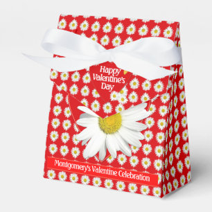 Valentine’s Day Party White Daisy Heart Custom Favour Box