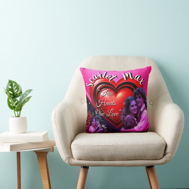 Valentine’s Day Photo Collage Red Pink Hearts Cushion (Chair)