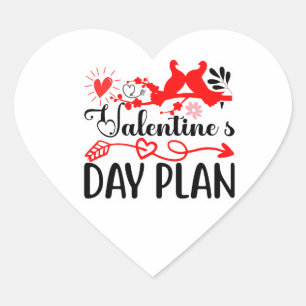 Valentine’s Day Plan – Romantic Love Birds & Heart Sticker
