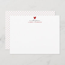 Valentine’s Day Red Heart stationery Note Card