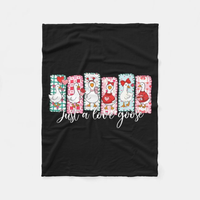 Valentine’s Day Silly Goose Love Season Just A Lov Fleece Blanket (Front)