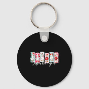 Valentine’s Day Silly Goose Love Season Just A Lov Key Ring