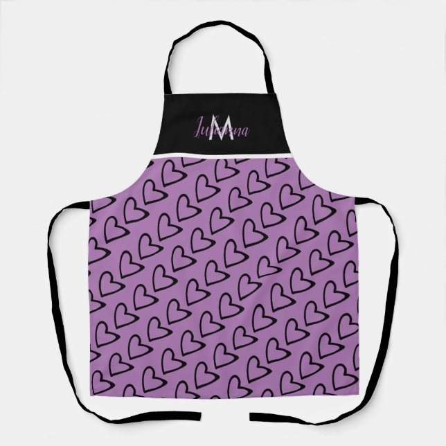 Valentine’s Day Theme Heart Slanted Pattern Apron (Front)