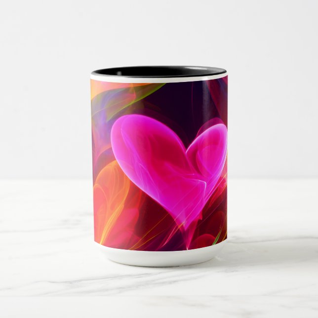 Valentine’s Day Throw Pillow – Romantic Decorative Mug (Center)
