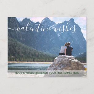 Valentine’s Day Trendy Typography Add Your Photos Holiday Postcard