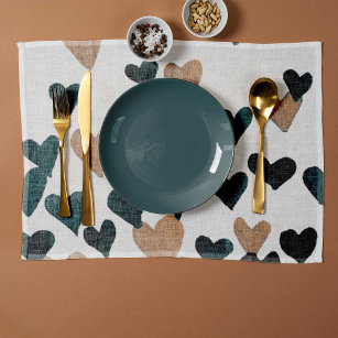 Valentine’s Day Watercolor Hearts – neutral Placemat
