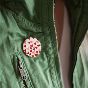 Valentine’s Day Watercolor Hearts – red 3 Cm Round Badge