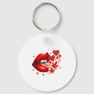 Valentine’s Day Weed Lover Stoner Babe  Key Ring