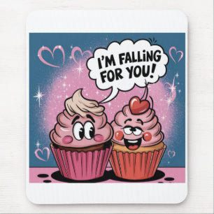 Valentine´s pink cupcake mouse mat