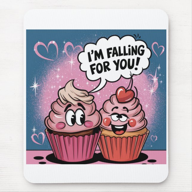 Valentine´s pink cupcake  mouse mat (Front)