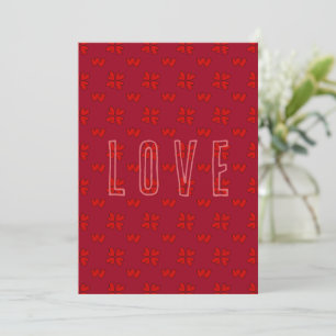 Valentine’s Red Hearts On Red Love  Thank You Card